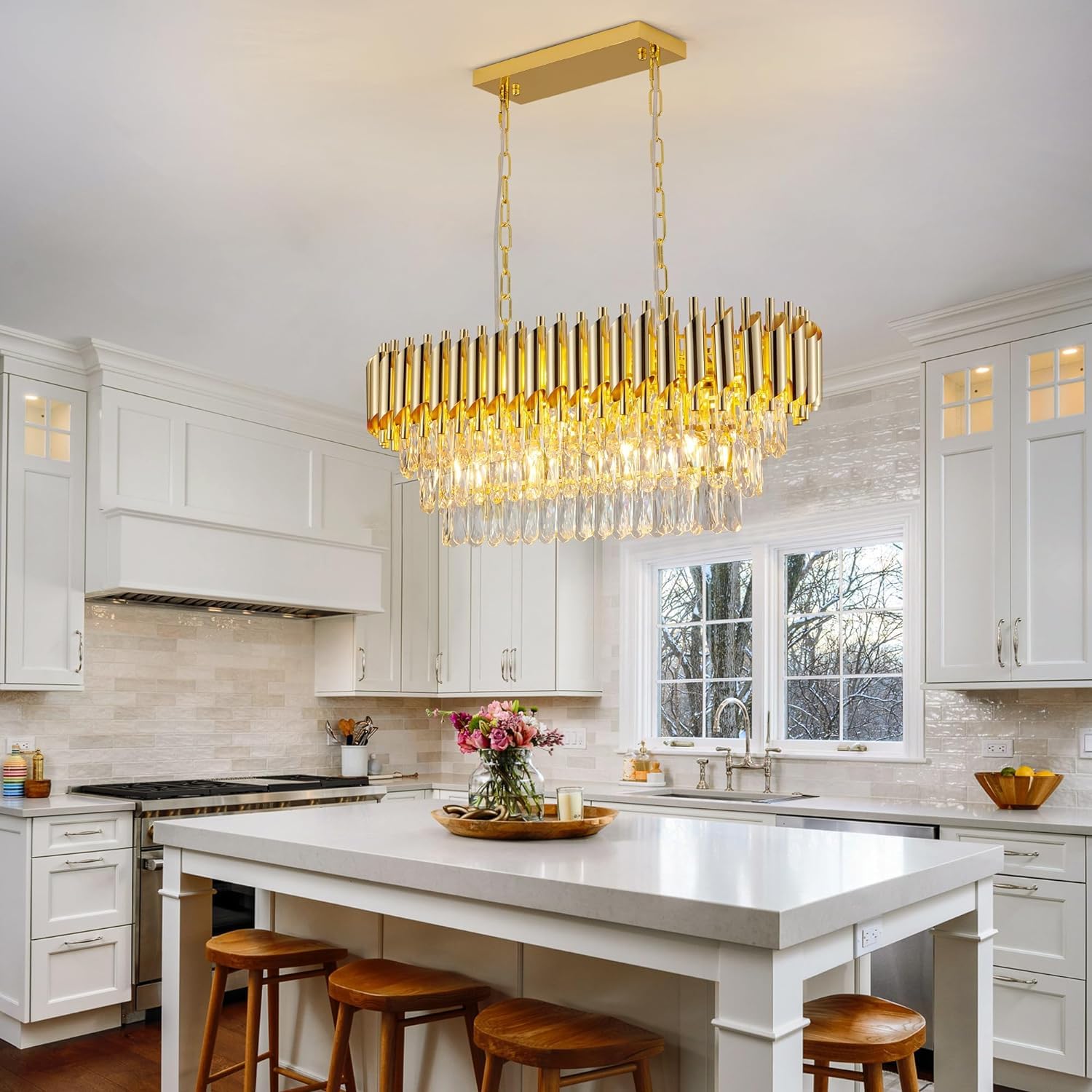 ADWAIT Premium Gold Crystal Chandelier (800X300mm)